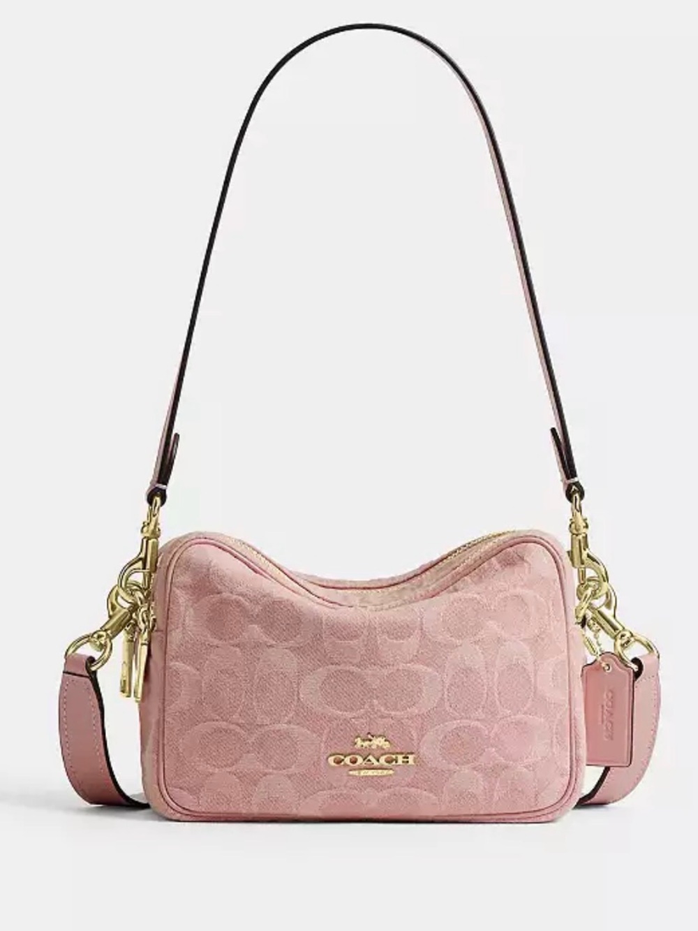 Coach Pink Denim Mini Carey Crossbody- NWT